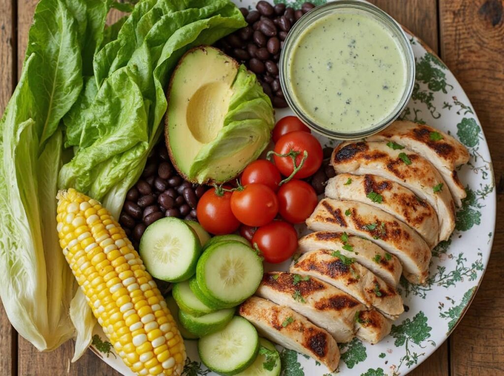 fresh Ingredients For Southwest Chicken Salad