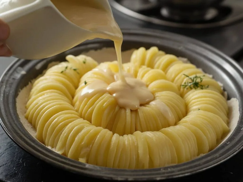 preparing Traditional Scalloped Potatoes