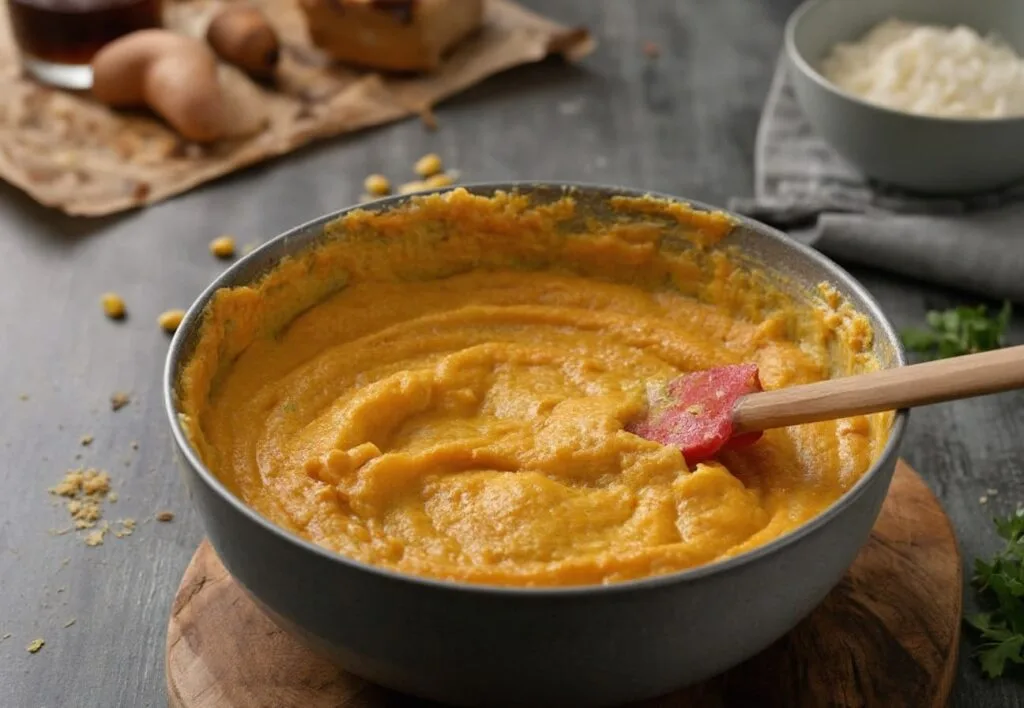 mixing The Sweet Potato Cornbread Batter