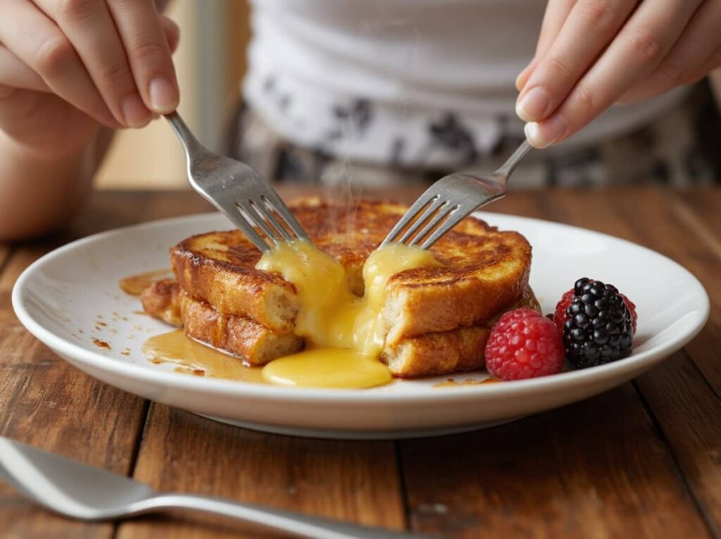 first Bite Of Crème Brûlée French Toast