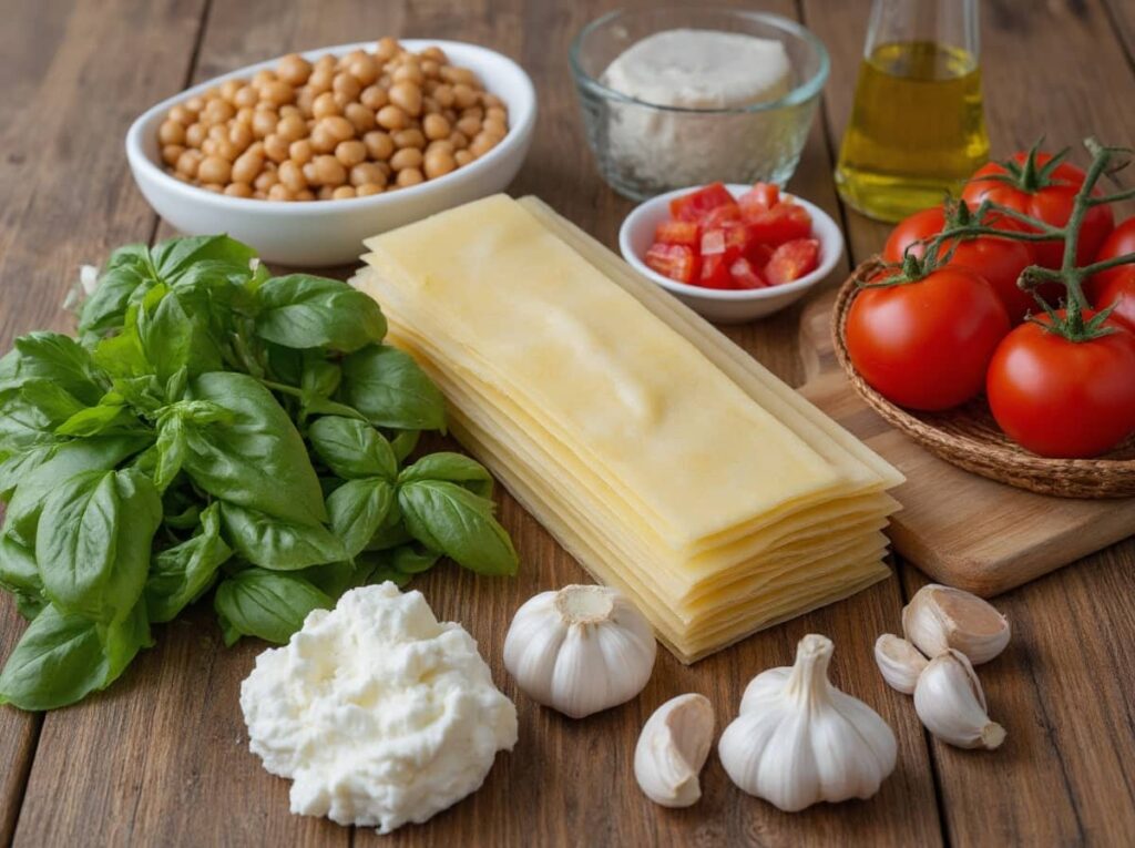 fresh Ingredients For Butter Bean Lasagna