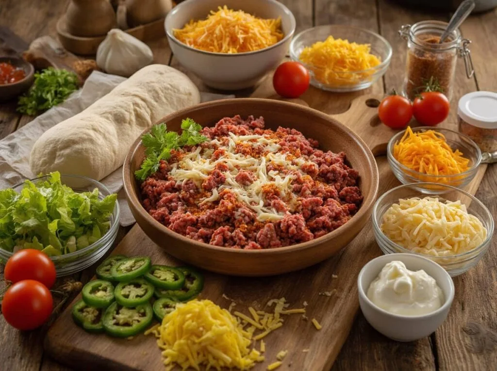 taco Pizza Ingredients Fresh and Flavorful